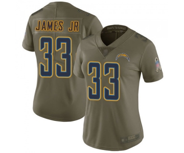 Nike Chargers #33 Derwin James Jr Olive Women's Stitched NFL Limited 2017 Salute to Service Jersey