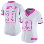 Nike Chargers #33 Derwin James Jr White Pink Women's Stitched NFL Limited Rush Fashion Jersey