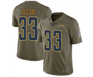 Nike Chargers #33 Derwin James Olive Youth Stitched NFL Limited 2017 Salute to Service Jersey