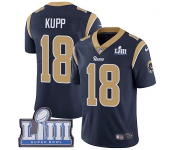 #18 Limited Cooper Kupp Navy Blue Nike NFL Home Youth Jersey Los Angeles Rams Vapor Untouchable Super Bowl LIII Bound