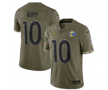 Men's Los Angeles Rams #10 Cooper Kupp 2022 Olive Salute To Service Limited Stitched Jersey