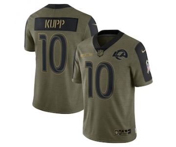 Men's Los Angeles Rams #10 Cooper Kupp Nike Olive 2021 Salute To Service Limited Player Jersey