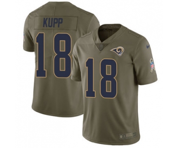 Nike Los Angeles Rams #18 Cooper Kupp Olive Men's Stitched NFL Limited 2017 Salute to Service Jersey