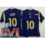 Women's Los Angeles Rams #10 Cooper Kupp Limited Royal 2022 Super Bowl LVI Bound Vapor Jersey