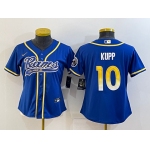 Women's Los Angeles Rams #10 Cooper Kupp Royal With Patch Cool Base Stitched Baseball Jersey