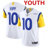 Youth Los Angeles Rams #10 Cooper Kupp 2021 White Vapor Untouchable Limited Alternate Stitched NFL Jersey