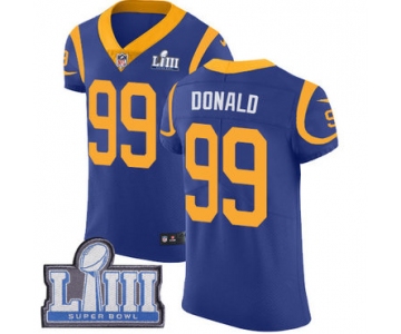 #99 Elite Aaron Donald Royal Blue Nike NFL Alternate Men's Jersey Los Angeles Rams Vapor Untouchable Super Bowl LIII Bound