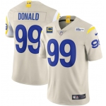 Men's Los Angeles Rams 2022 #99 Aaron Donald Bone White With 4-star C Patch Stitched NFL Jersey