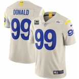 Men's Los Angeles Rams 2022 #99 Aaron Donald Bone White With 4-star C Patch Stitched NFL Jersey