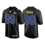 Men's Los Angeles Rams #99 Aaron Donald 2022 Black Super Bowl LVI Game Stitched Jersey