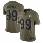 Men's Los Angeles Rams #99 Aaron Donald 2022 Olive Salute To Service Limited Stitched Jersey