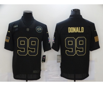 Men's Los Angeles Rams #99 Aaron Donald Black 2020 Salute To Service Stitched NFL Nike Limited Jersey