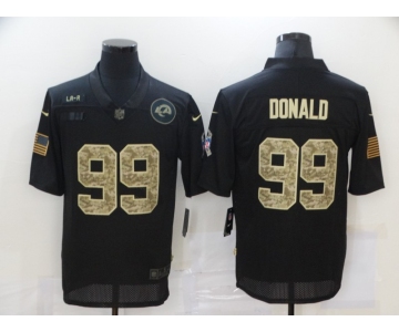 Men's Los Angeles Rams #99 Aaron Donald Black Camo 2020 Salute To Service Stitched NFL Nike Limited Jersey