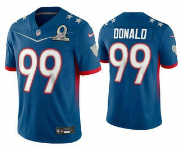 Men's Los Angeles Rams #99 Aaron Donald Blue 2022 Pro Bowl Vapor Untouchable Stitched Limited Jersey