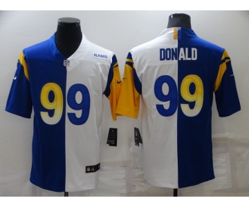 Men's Los Angeles Rams #99 Aaron Donald Blue White Two Tone 2021 Vapor Untouchable Stitched Nike Limited Jersey