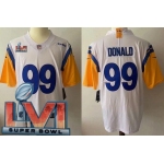 Men's Los Angeles Rams #99 Aaron Donald Limited White Alternate 2022 Super Bowl LVI Bound Vapor Jersey