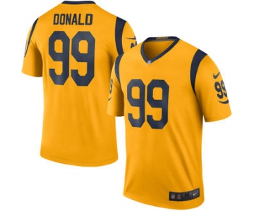 Men's Los Angeles Rams #99 Aaron Donald Nike Gold Color Rush Legend Jersey