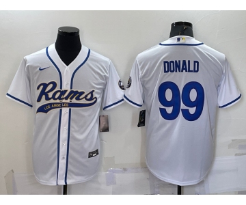 Men's Los Angeles Rams #99 Aaron Donald White Stitched Cool Base Nike Baseball Jersey