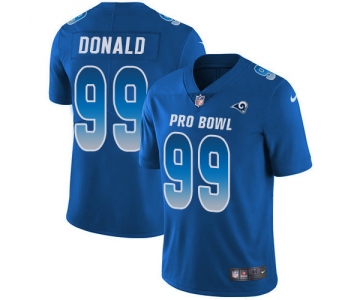 Nike Los Angeles Rams #99 Aaron Donald Royal Men's Stitched NFL Limited NFC 2019 Pro Bowl Jersey