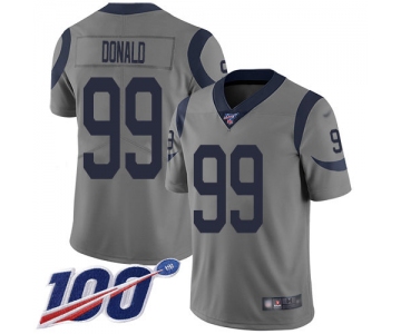 Nike Rams #99 Aaron Donald Gray Men's Stitched NFL Limited Inverted Legend 100th Season Jersey