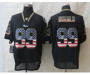 Nike St. Louis Rams #99 Aaron Donald 2014 USA Flag Fashion Black Elite Jersey