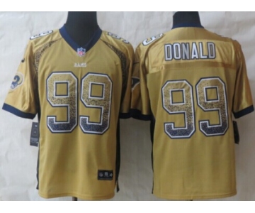 Nike St. Louis Rams #99 Aaron Donald Drift Fashion Gold Elite Jersey