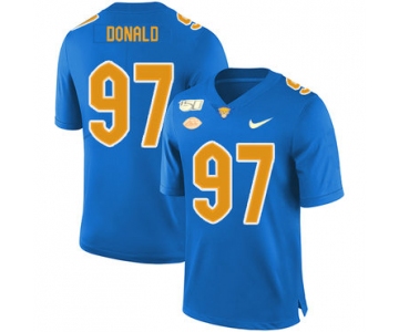 Pittsburgh Panthers 97 Aaron Donald Blue 150th Anniversary Patch Nike College Football Jersey