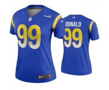 Women's Royal Los Angeles Rams #99 Aaron Donald 2020 Stitched Jersey