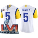 Women's Los Angeles Rams #5 Jalen Ramsey Limited White Alternate 2022 Super Bowl LVI Bound Vapor Jersey