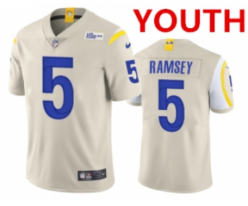 Youth Los Angeles Rams #5 Jalen Ramsey Bone Vapor Untouchable Limited Stitched Jersey