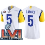 Youth Los Angeles Rams #5 Jalen Ramsey Limited White Alternate 2022 Super Bowl LVI Bound Vapor Jersey