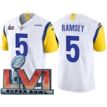 Youth Los Angeles Rams #5 Jalen Ramsey Limited White Alternate 2022 Super Bowl LVI Bound Vapor Jersey