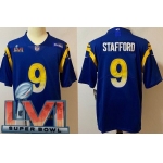 Men's Los Angeles Rams #9 Matthew Stafford Limited Royal 2022 Super Bowl LVI Bound Vapor Jersey