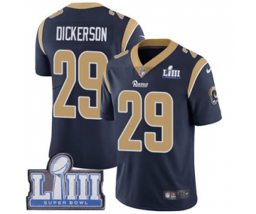 #29 Limited Eric Dickerson Navy Blue Nike NFL Home Men's Jersey Los Angeles Rams Vapor Untouchable Super Bowl LIII Bound