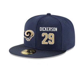 Los Angeles Rams #29 Eric Dickerson Snapback Cap NFL Player Navy Blue with Gold Number Stitched Hat