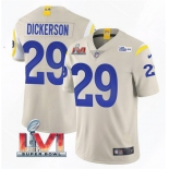 Men's Los Angeles Rams #29 Eric Dickerson 2022 Bone Super Bowl LVI Vapor Limited Stitched Jersey