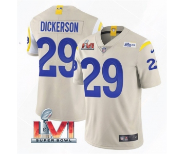 Men's Los Angeles Rams #29 Eric Dickerson 2022 Bone Super Bowl LVI Vapor Limited Stitched Jersey