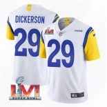 Men's Los Angeles Rams #29 Eric Dickerson 2022 White Super Bowl LVI Vapor Limited Stitched Jersey