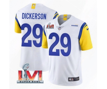 Men's Los Angeles Rams #29 Eric Dickerson 2022 White Super Bowl LVI Vapor Limited Stitched Jersey