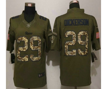 Men's St. Louis Rams #29 Eric Dickerson Green Salute to Service 2015 NFL Nike Limited Jersey