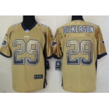 Nike St. Louis Rams #29 Eric Dickerson Drift Fashion Gold Elite Jersey