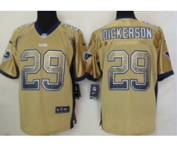 Nike St. Louis Rams #29 Eric Dickerson Drift Fashion Gold Elite Jersey