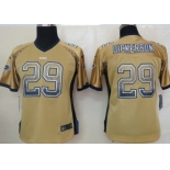 Nike St. Louis Rams #29 Eric Dickerson Drift Fashion Gold Womens Jersey