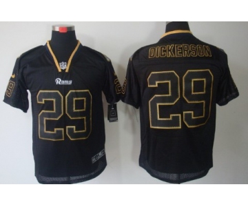 Nike St. Louis Rams #29 Eric Dickerson Lights Out Black Elite Jersey