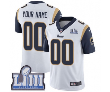 Men's Customized Los Angeles Rams Vapor Untouchable Super Bowl LIII Bound Limited White Nike NFL Road Jersey