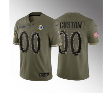 Men's Los Angeles Rams ACTIVE PLAYER Custom 2022 Olive Salute To Service Limited Stitched Jersey