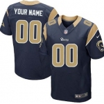 Men's Nike St. Louis Rams Customized Navy Blue Elite Jersey