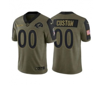Men's Olive Los Angeles Rams ACTIVE PLAYER Custom 2021 Salute To Service Limited Stitched Jersey