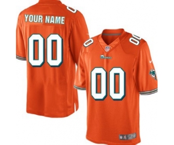 Kids' Nike Miami Dolphins Customized Orange Limited Jersey