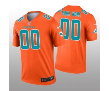 Men's Miami Dolphins Custom Orange Inverted Legend Jersey